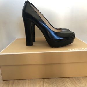Michael Kors Lesly Black Patent Platform Pump 7.5